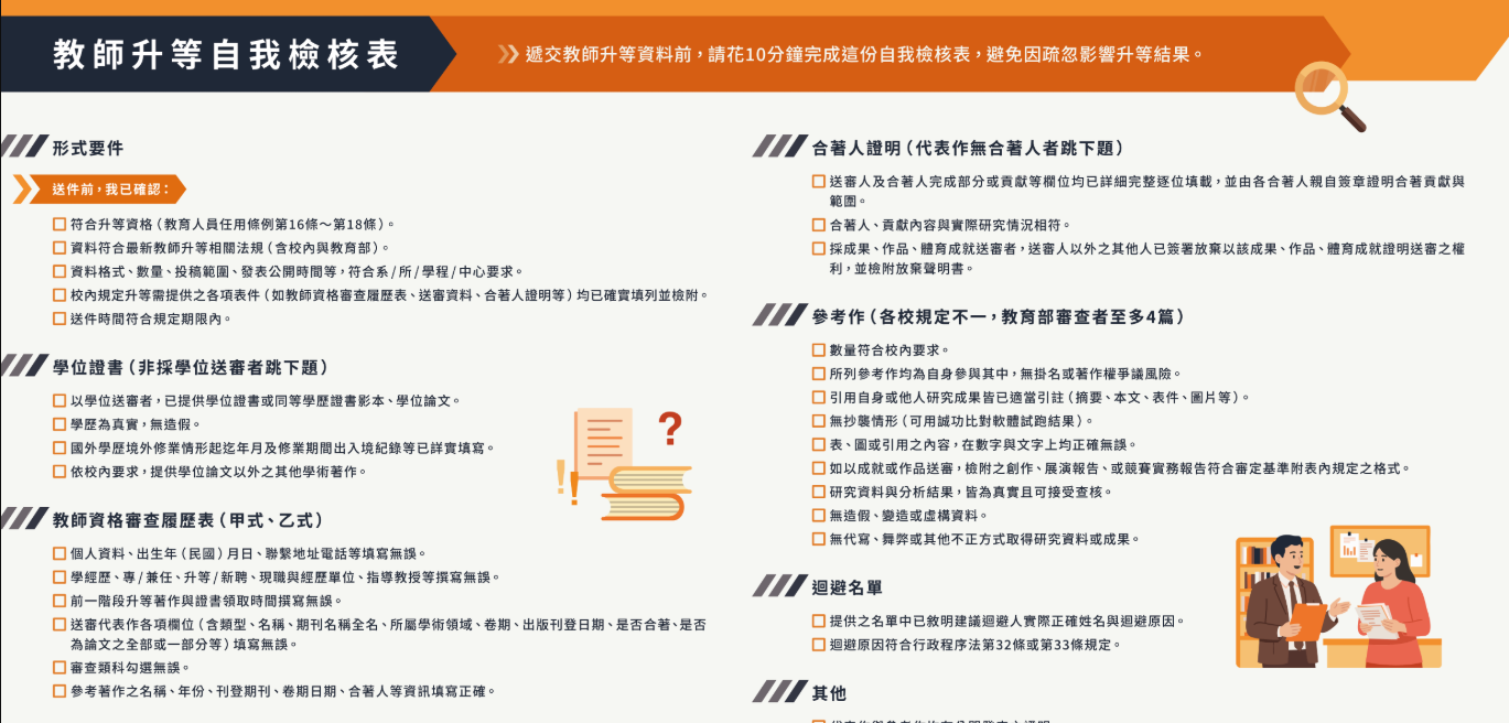 教师升等自我检核表